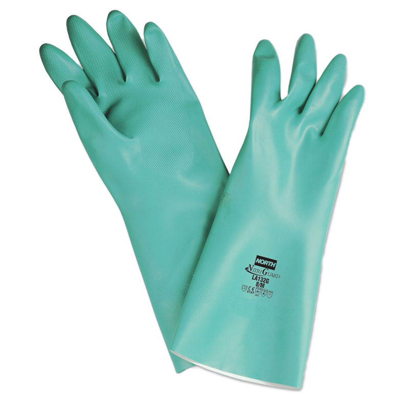 GUANTE NITRILO VERDE SIN SOPORT 15MIL ESP. 13"LONG. RF: LA132G 