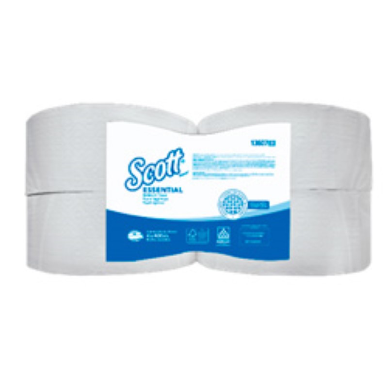 PAPEL HIGIENICO SCOTT BASIC HOJA SENCILLA BLANCO ROLLO X 500MTS (CAJA X 6 ROLLOS) REF: 30228820