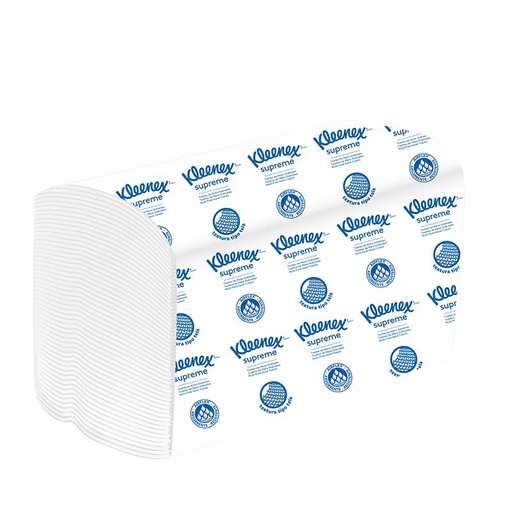 [159900386] TOALLA DE MANOS KLEENEX SUPREME DOBLE HOJA BLANCA DOBLADA EN Z X 150 UND (CAJA X 18 PAQUETES) REF: 30228378