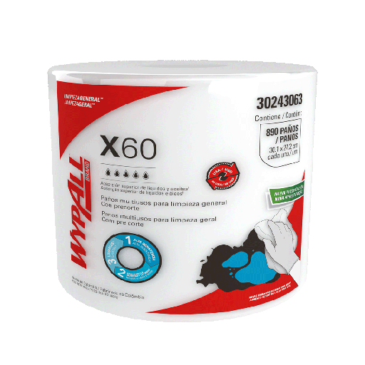 [152020040] WYPALL X-60 JUMBO ROLL X 890 PAÑOS/300MTS (34CM X 25CM) REF: 30177836 / 30243063 / ( 30.1 CM X 27.2 CM )